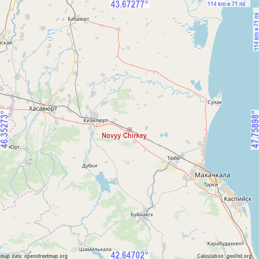 Novyy Chirkey on map