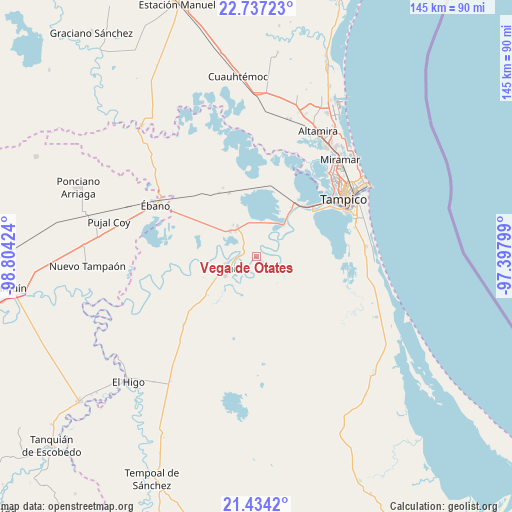 Vega de Otates on map