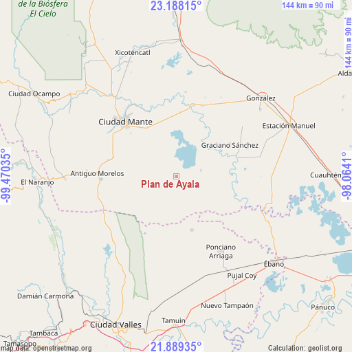 Plan de Ayala on map