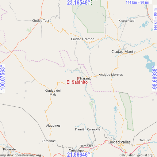 El Sabinito on map