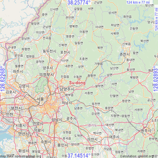 Su-dong on map