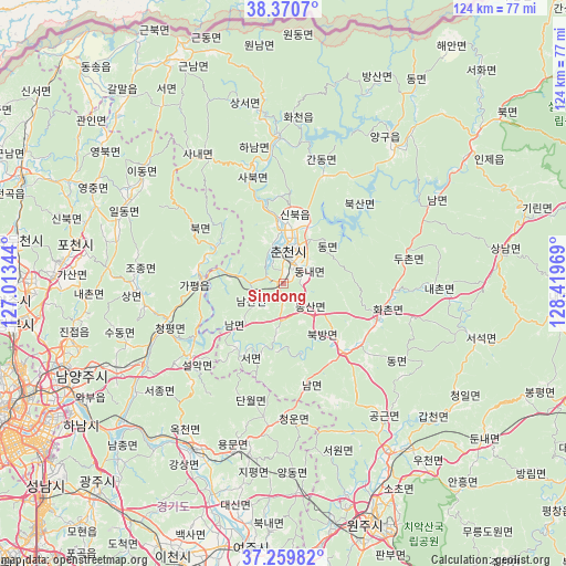 Sindong on map