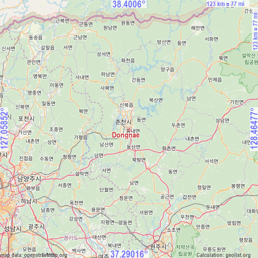 Dongnae on map