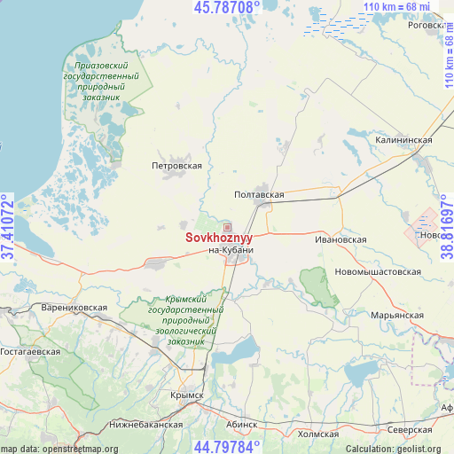 Sovkhoznyy on map