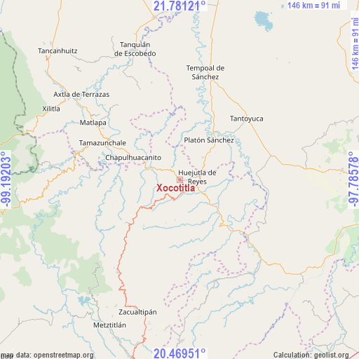 Xocotitla on map