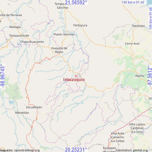 Ixtaczoquio on map