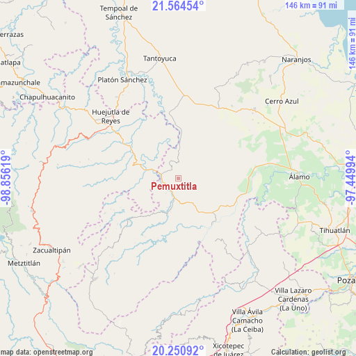 Pemuxtitla on map