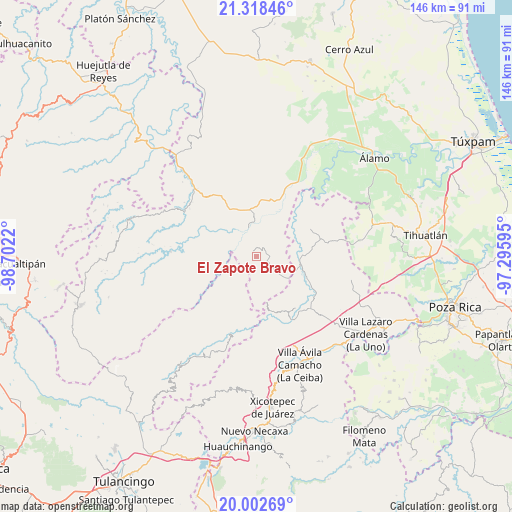 El Zapote Bravo on map