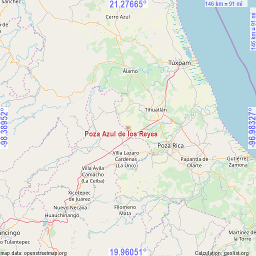 Poza Azul de los Reyes on map