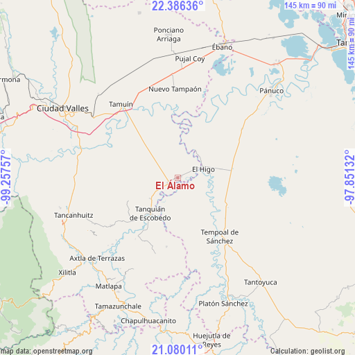 El Álamo on map