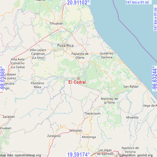 El Cedral on map