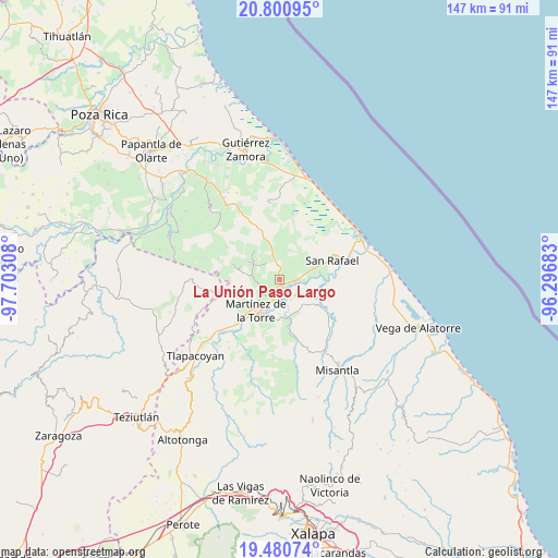 La Unión Paso Largo on map
