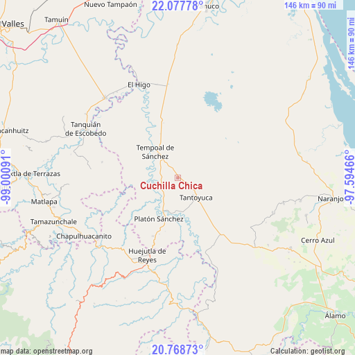 Cuchilla Chica on map