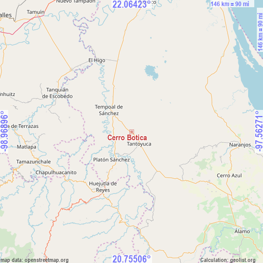 Cerro Botica on map