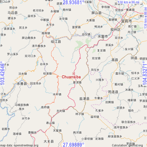 Chuansiba on map