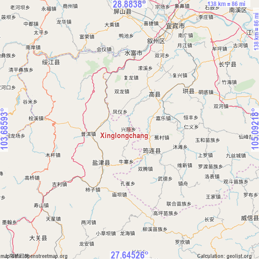 Xinglongchang on map