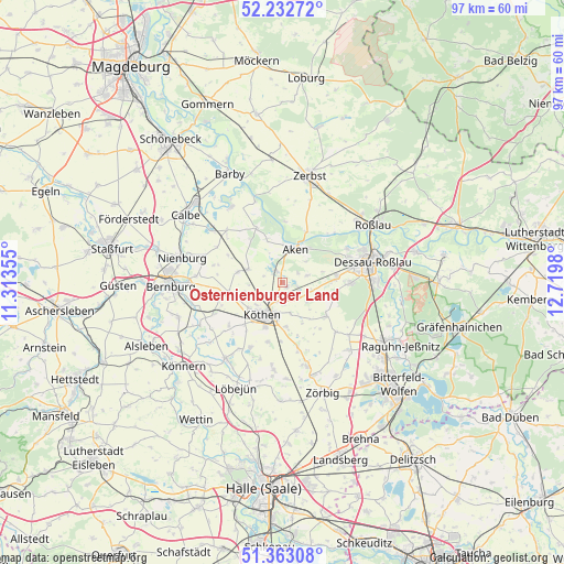 Osternienburger Land on map
