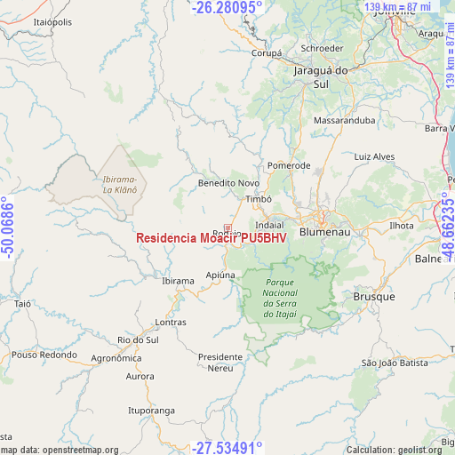 Residencia Moacir PU5BHV on map