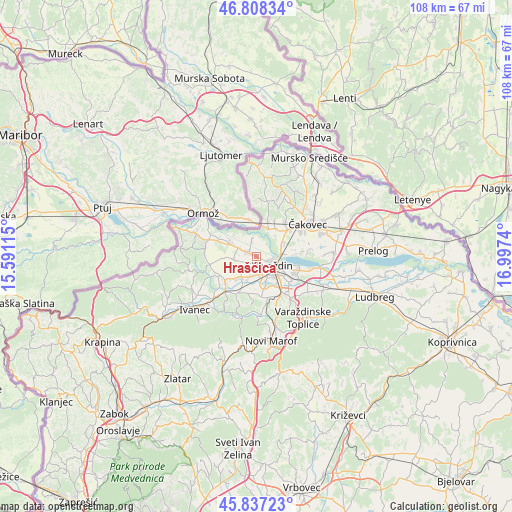 Hrašćica on map