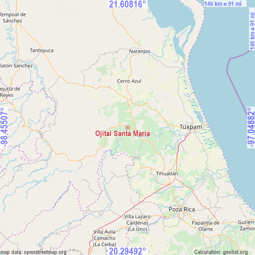 Ojital Santa María on map