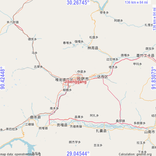 Jibenggang on map