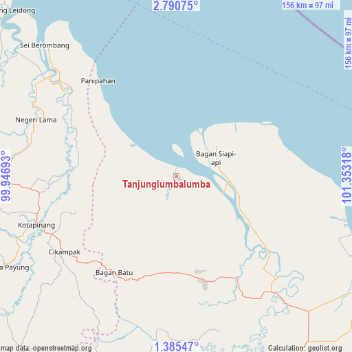 Tanjunglumbalumba on map