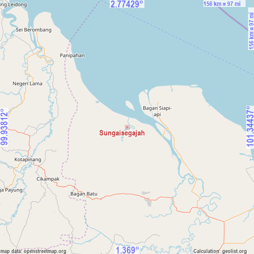 Sungaisegajah on map