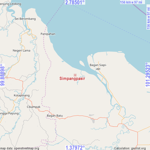 Simpangpasir on map