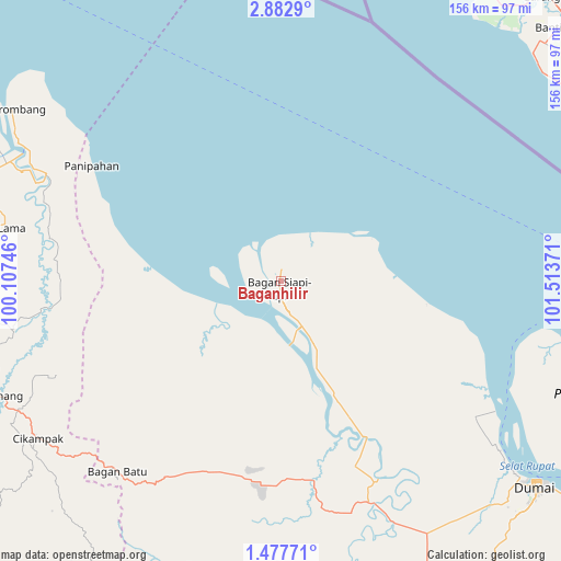 Baganhilir on map