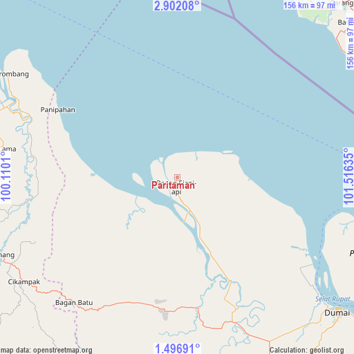 Paritaman on map