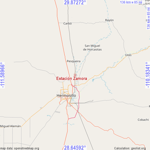 Estación Zamora on map