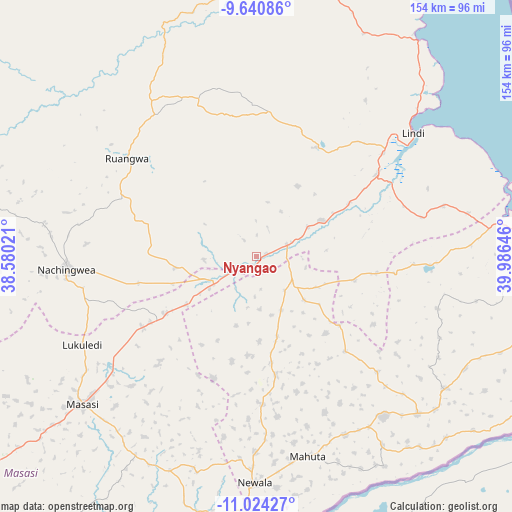 Nyangao on map