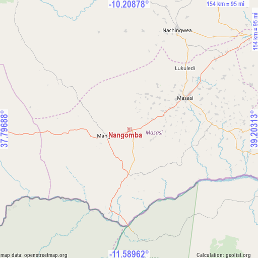 Nangomba on map
