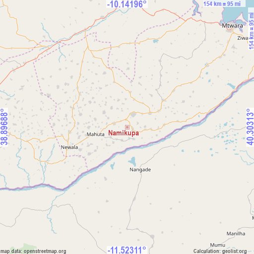 Namikupa on map