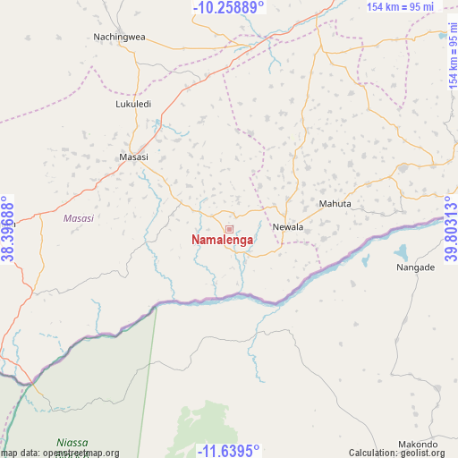 Namalenga on map