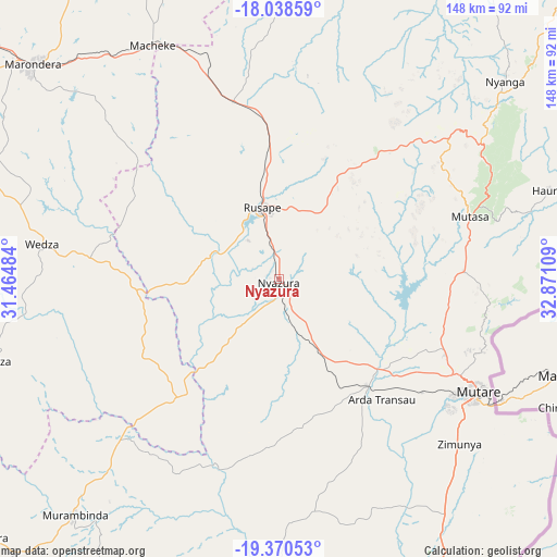 Nyazura on map