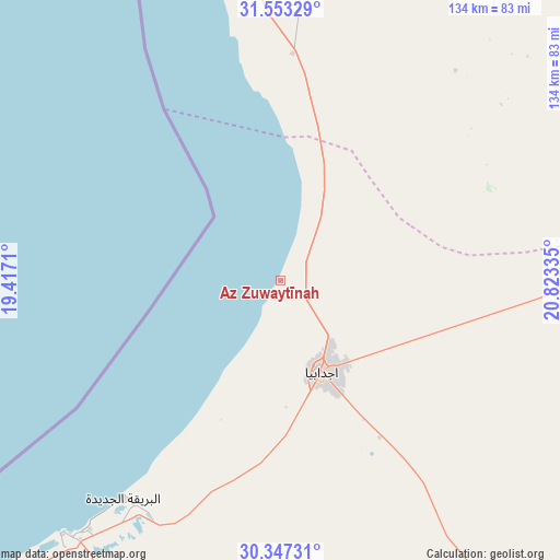 Az Zuwaytīnah on map