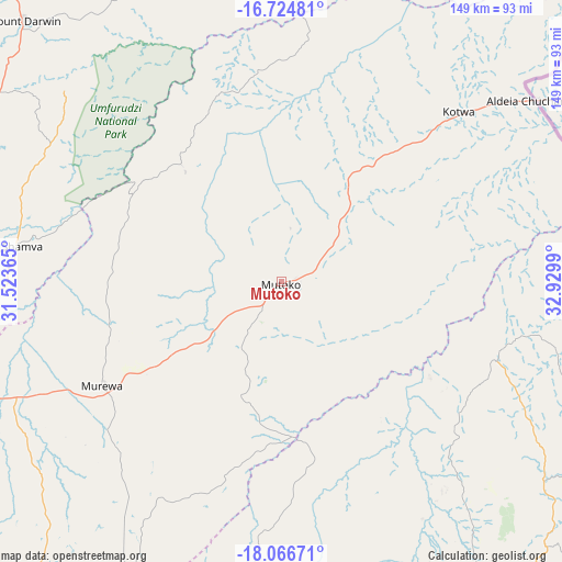 Mutoko on map