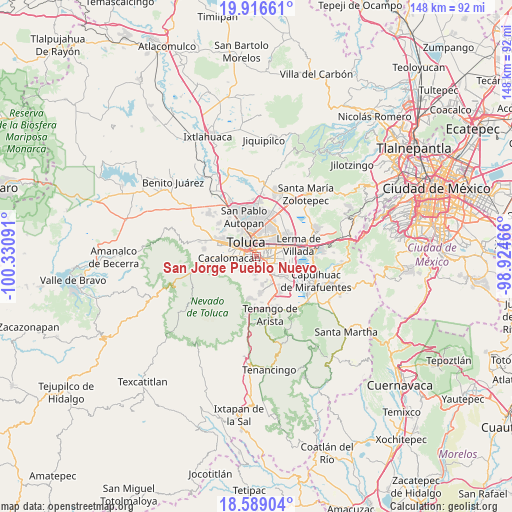 San Jorge Pueblo Nuevo on map