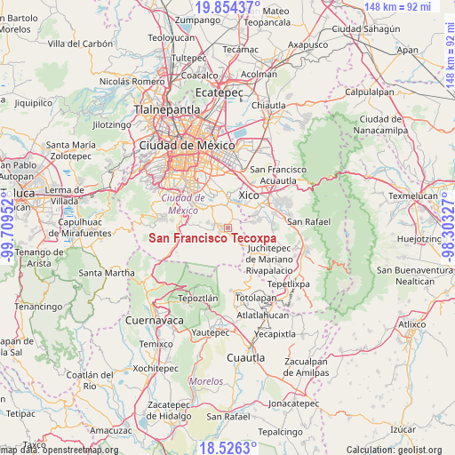 San Francisco Tecoxpa on map