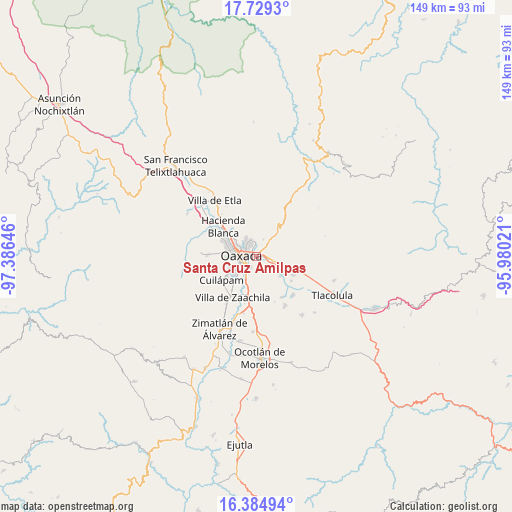 Santa Cruz Amilpas on map