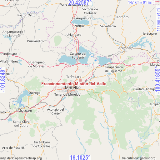 Fraccionamiento Misión del Valle on map