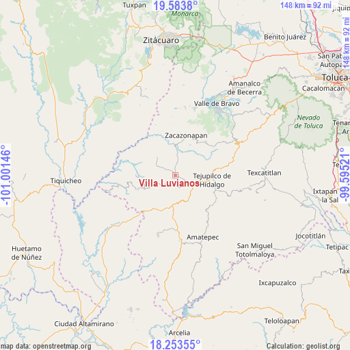 Villa Luvianos on map