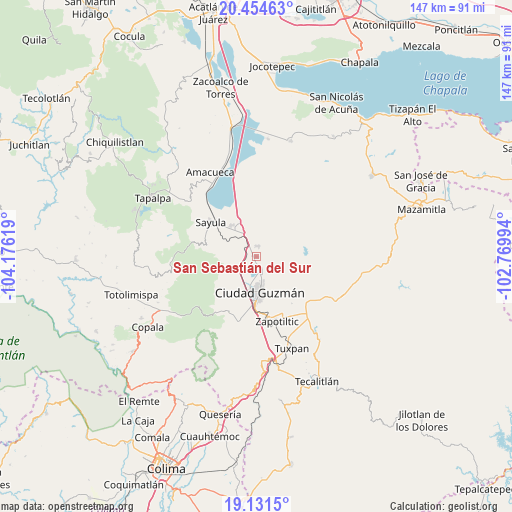 San Sebastián del Sur on map