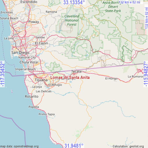 Lomas de Santa Anita on map