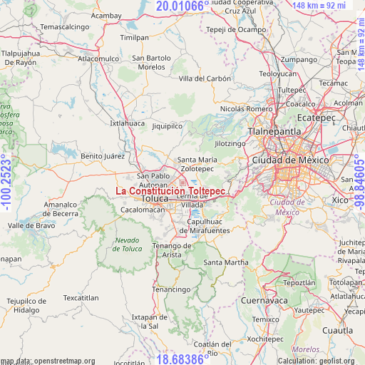 La Constitución Toltepec on map