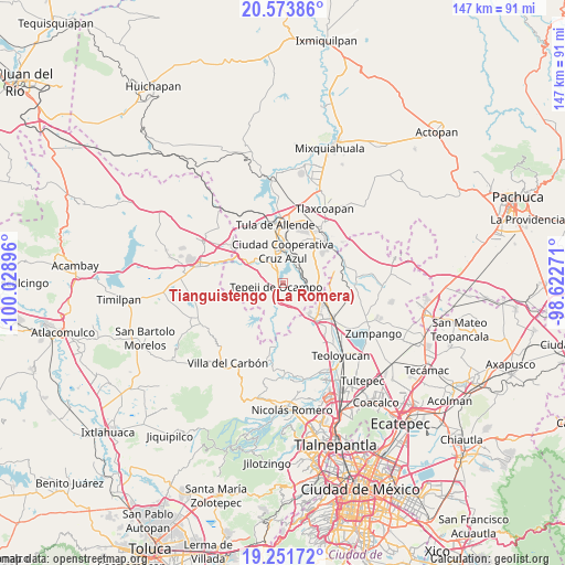 Tianguistengo (La Romera) on map