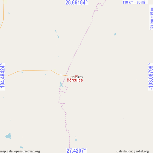 Hércules on map