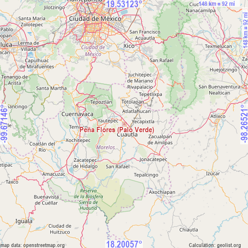 Peña Flores (Palo Verde) on map
