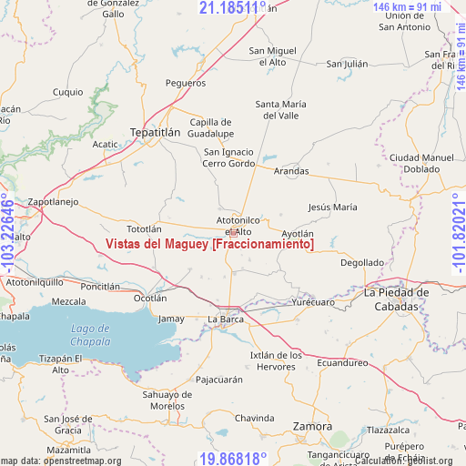 Vistas del Maguey [Fraccionamiento] on map